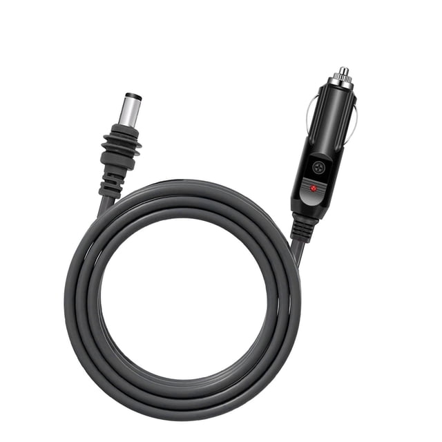 DC Car Charger Power Supply Cord, IP68 Water Proof DC Car Power Cable 6.6ft Length Rubber Surfaces Over Current Guard for Trucks