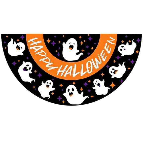 Halloween Bunting Fan Flag, 1-Pack 35x18 Inch Ghost Banner, for Front Porch and Fence Display, bldnkj