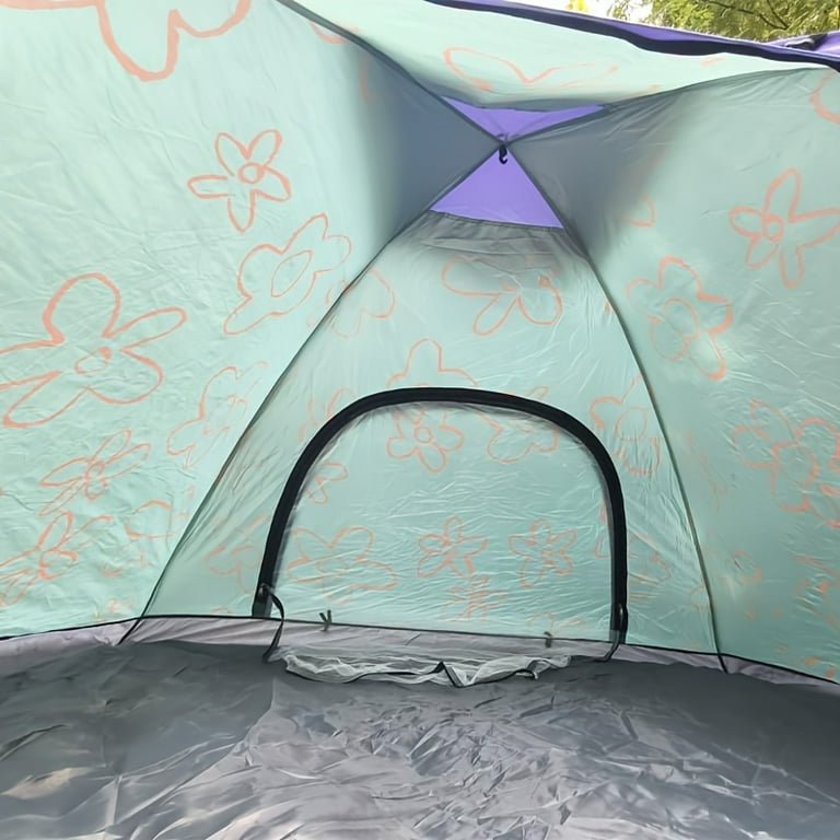 4 Person Pop Up Tent, Instant Setup Waterproof Family Camping Tent With 2 Mosquito Net Doors, Portable Outdoor Shelter For Quick Open Family Camping