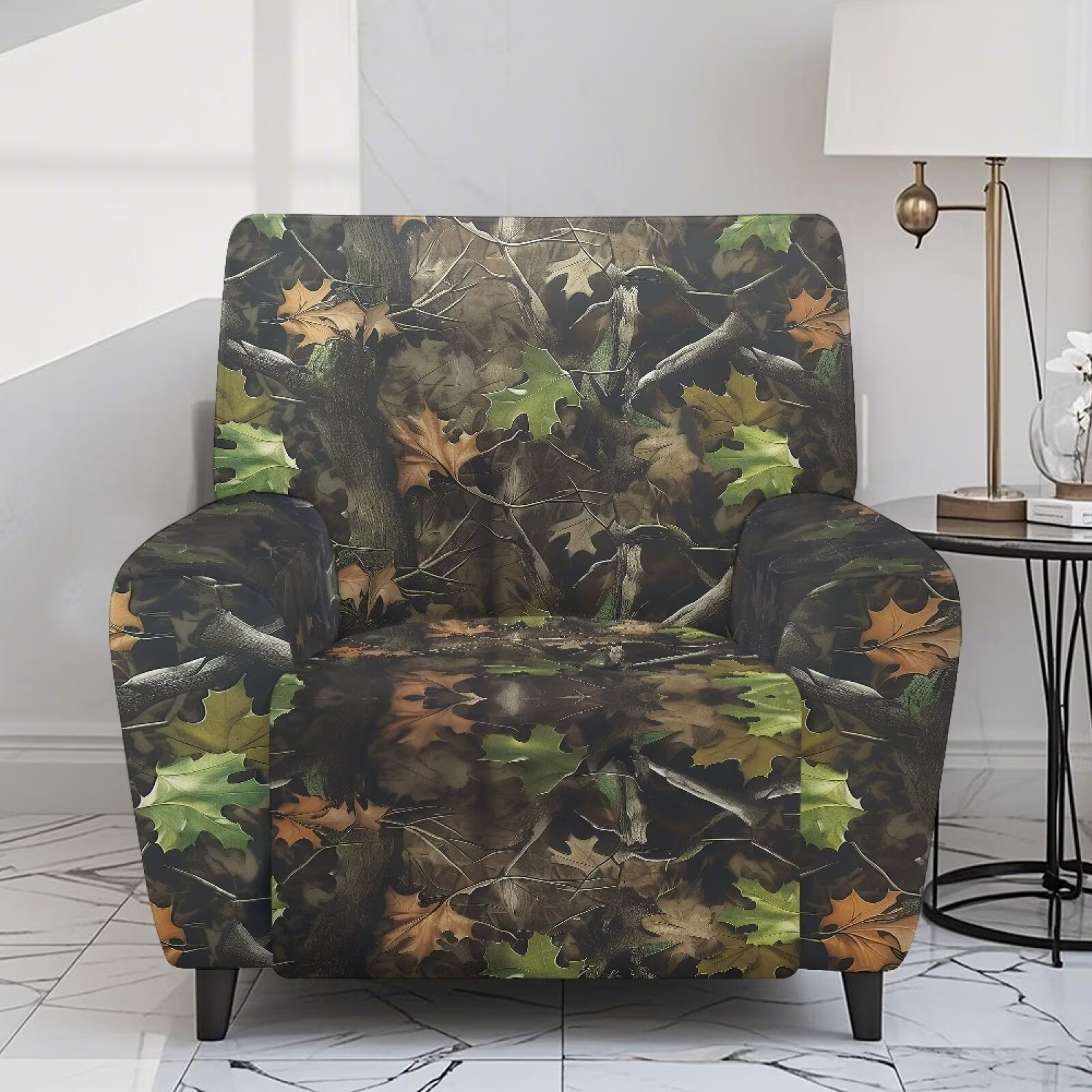 Yuyamidu Camo Recliner Covers That Stay in Place Hunting Branch Recliner Sofa Slipcovers with Pocket Comfortable Lazy Boy Chair Cover for Pet Gift for Friends