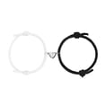 thumbnail image 5 of Pulseras magnéticas para pareja, 1/2 par de pulseras a juego, pulsera de cordón ajustable hecha a mano, pulseras de campana con corazón de amor, regalo, 5 of 5