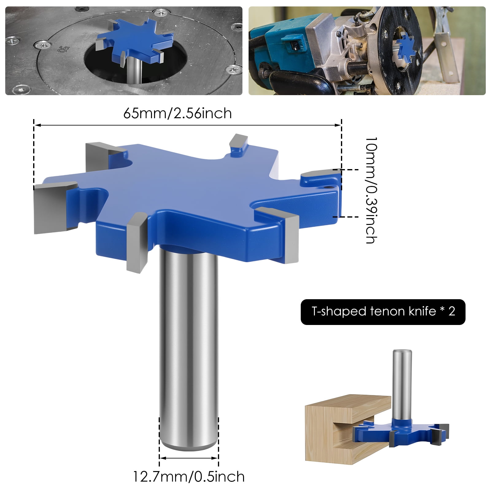 2Pcs Flattening Router Bit 6 Flute Surfacing Router Bit Efficient Slab Flattening Router Bit Multifunctional Planing Router Bit for Solid Wood Density Board Laminate