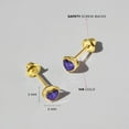 thumbnail image 4 of 14k Yellow Gold 4mm Violet Bezel Set Heart Cubic Zirconia Screw Back Earrings, 4 of 7