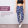 thumbnail image 2 of SATINA High Waisted Christmas Leggings for Women - Holiday Pants, Snowflake Tights - Comfortable and Stretchy in Versatile Sizes and Colors - Blue, 2 of 7