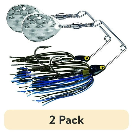 (2 pack) Strike King Mini-King Spinnerbait Lure 1/8oz Black Blue
