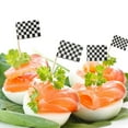 thumbnail image 5 of 100 banderas para pastel de fiesta de carreras (100 palillos de dientes blancos y negros), 5 of 5
