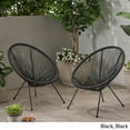 thumbnail image 2 of Yanais Outdoor Hammock Weave Chair with Steel Frame, Set of 2, Black, 2 of 10