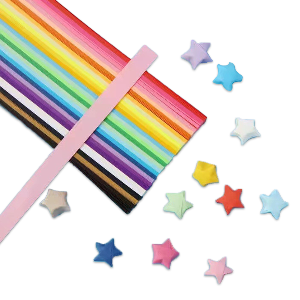 Star Origami Paper Star Paper Strip Sided Origami Stars Paper Lucky Star  Decoration Paper Strips DIY Hand Art Crafts (Rainbow Seven Color Mix (1350