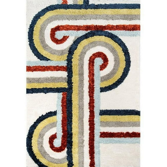 Momeni RETRORET-5MTI5076 Novogratz Retro Collection Turnstyle Shag Area Rug, 5 ft. x 7 ft. 6 in. - Multicolor