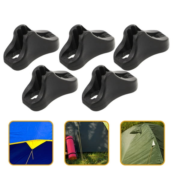 UPGRATOR 10Pcs Tent Rope Tensioners Black Plastic Wind Resistance for Sunshade Fasteners