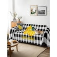 thumbnail image 3 of Yellow Lemons Couch Cover Sofa Covers 3 Cushion Sectional Couch, Summer Botanical Black White Plaid Farmhouse Washable Sofa Covers Slipcover Sectional Sofa Cover, Furniture Protector 71"x150", 3 of 9