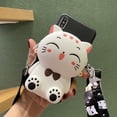 thumbnail image 1 of Funda con dibujo de gato en 3D para móvil, cartera bonita con cuerda para Samsung Galaxy A01, A02S, A03, A10E, A20, A30, A40, A50S, A60, A70, A80, A90 Fivean unisex, 1 of 2