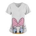 thumbnail image 3 of Uniforme de Disney para mujer, estampado 3D de Mickey Mouse, camisa de trabajo de enfermera, bata con bolsillo, uniforme de enfermería para Navidad, 3 of 5