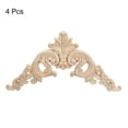 thumbnail image 3 of Uxcell 4Pack Wood Carved Appliques Unpainted Decorative Corner Flower Decals 15cm x 15cm, 3 of 5