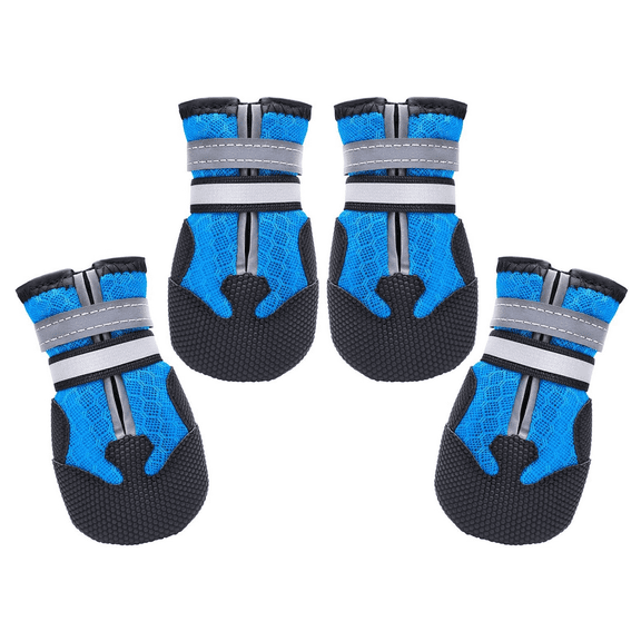 Dog Shoes for Large Dogs, Medium Dog Boots & Paw Protectors for Winter Snowy Day, Summer Hot Pavement, Outdoor Walking, Indoor Hardfloors Anti Slip Sole - (Blue,XXL)