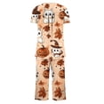 thumbnail image 5 of JOANKDMI 2 Piece Womens Cute Magic Cat and Fall Leaves Pajamas Set Pumpkin Print Short Sleeve Loungewear for Autumn Trick-or-Treat Halloween Party Dress Up Outfit, S-3XL, 5 of 6
