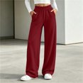 thumbnail image 3 of Levmjia Women Solid Elastic Waist Long Pants Soft Casual Trousers Loose Fit Comfortable Daily Wear Travel Home Outdoor All Season Fashio, 3 of 7