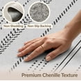 thumbnail image 6 of ODIKA 3'x5' Grey Black Stripe Geometric Washable Throw Rug Vertical Zigzag Bands Contemporary Inspired Stain Resistant, Low Profile, Non-Slip for Entryway, Kitchen, Mudroom, 6 of 7