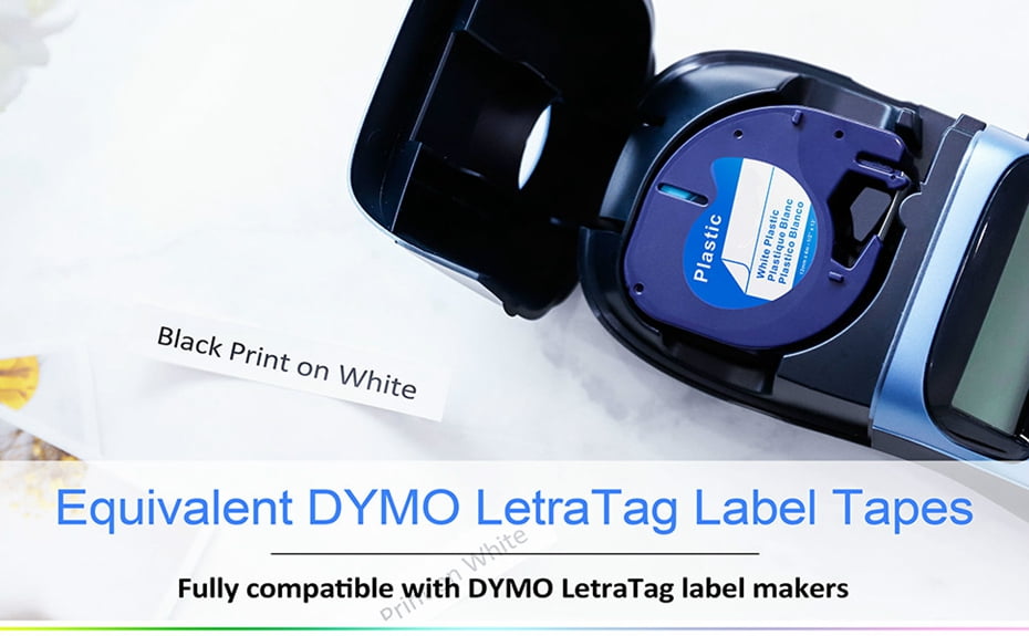 Dymo 1pc Label Tape Replacement A91330 12mm* 4m For DYMO LetraTag Practical Hot Sale 