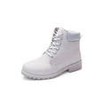 thumbnail image 4 of Fangasis Women Combat Boot Warm Ankle Booties Lug Sole Winter Boots Outdoor Lightweight Short Bootie Gray 7, 4 of 9
