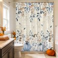 thumbnail image 6 of Blue Pumpkins Fall Shower Curtains for Bathroom, Thanksgiving Eucalyptus Leaves Weeping Autumn Waterproof Fabric Shower Curtain, Decorative Bathroom Curtain for Bathtub, 72"x72", No Hooks Included, 6 of 9