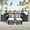 Black+Beige, variant on 9 Pieces Outdoor Patio Dining Set, Space Saving PE Rattan Furniture Set with Cushions and Tempered Glass Table, Outdoor Conversation Set for Garden, Backyard, Poolside, Deck, Lawn, JA12354