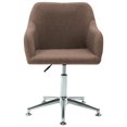 thumbnail image 2 of vidaXL Swivel Dining Chairs 2 pcs Brown Fabric, 2 of 5