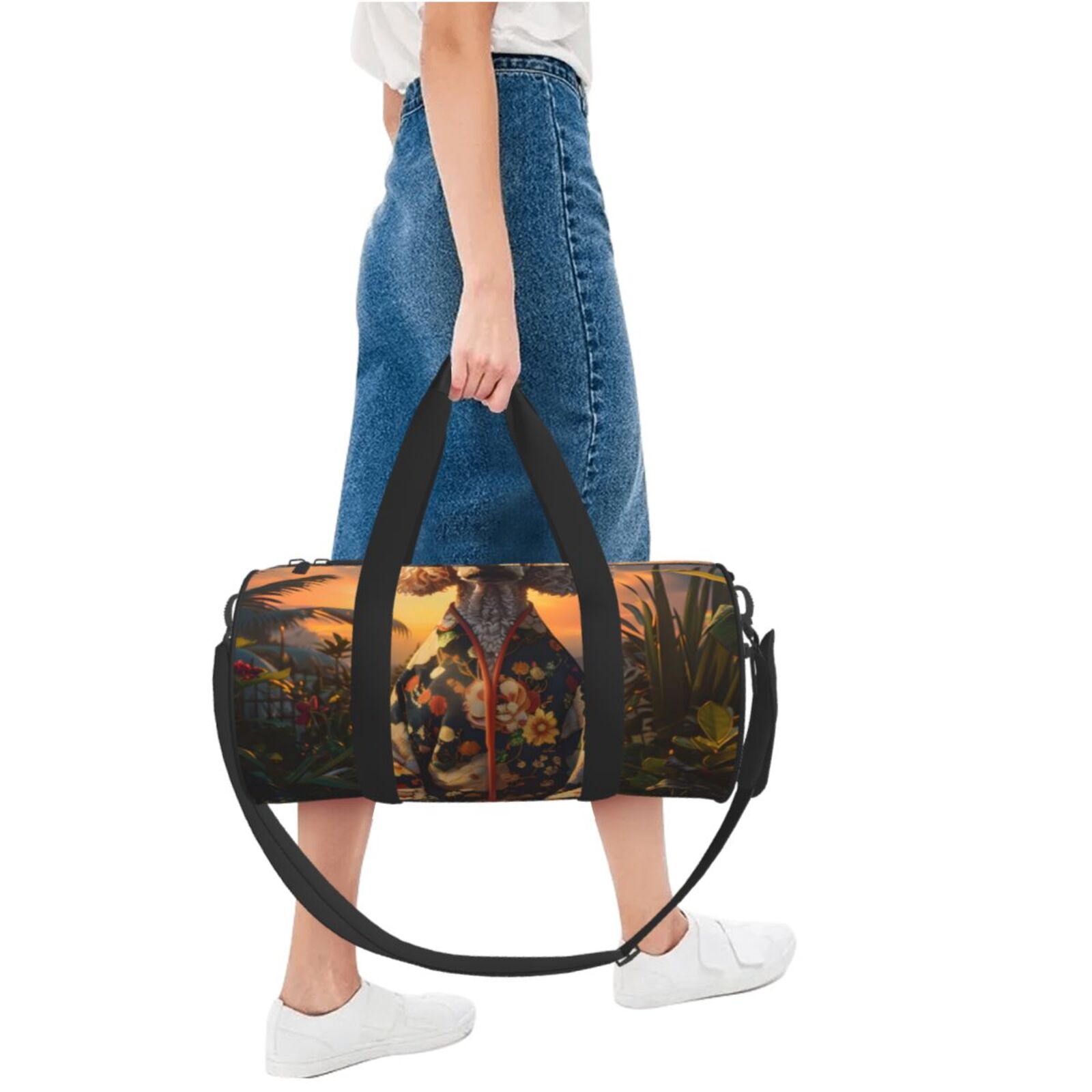 Vsdgher Flower Field Poodle 45L Foldable Duffel Bag, Sports Gym Bag,Overnight Bag, Portable Weekender Bag for Airplanes