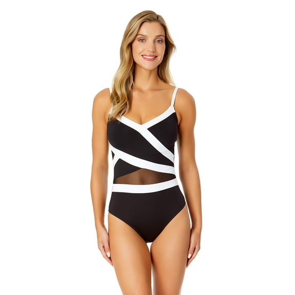 Women's Mesh Around Mesh Insert One Piece Swimsuit