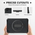 thumbnail image 4 of Shockproof Case for Samsung Galaxy Tab A9+ Plus 11" SM-X210 X216 X218, Military Grade Protection Rotating Stand Hand Strap Shoulder Strap Kids Friendly Bumper Rugged Case for Galaxy Tab A9+,Black, 4 of 8