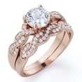 thumbnail image 1 of JeenMata 1.25 Carat Round Cut Moissanite Wedding Set - Bridal Set - Infinity Ring - Forever Ring - Promise Ring - 18k Rose Gold Plated for Women, 1 of 10