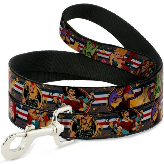 DC Comics Pet Leash, Dog Leash, DC Bombshell Pin Up Girls, 6 Feet Long 1.0 Inch Wide