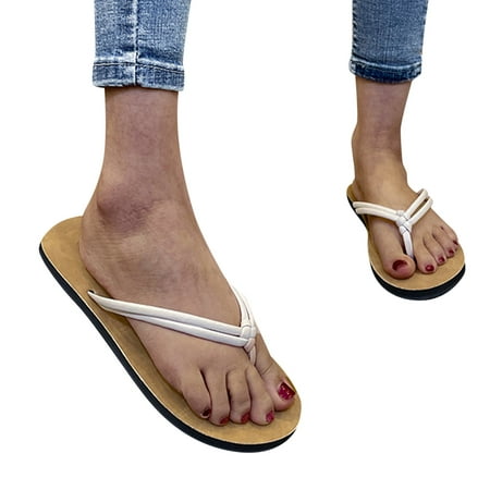 

LEEy-World Women S Slippers Ladies Fashion Summer Bird Check Printed Cloth Open Toe Flat Beach Sandals Slipper Booties for Women Indoor