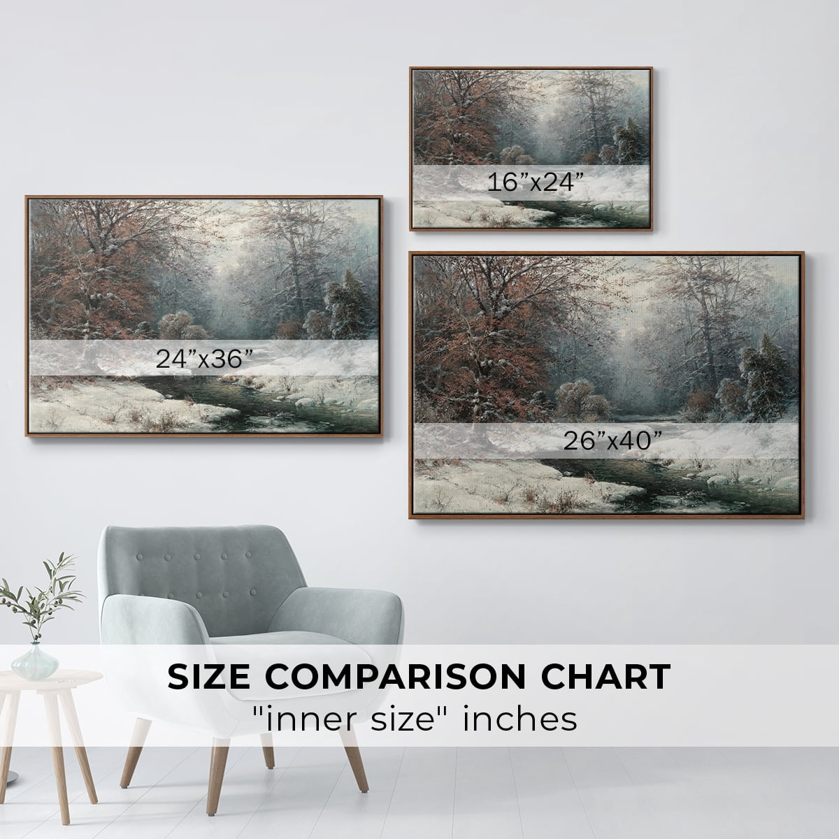 Vintage Landscape-CCLXXXVIII By Wexford Home Framed in Walnut Wood Gallery Wrapped Canvas 17 in. x 25 in.