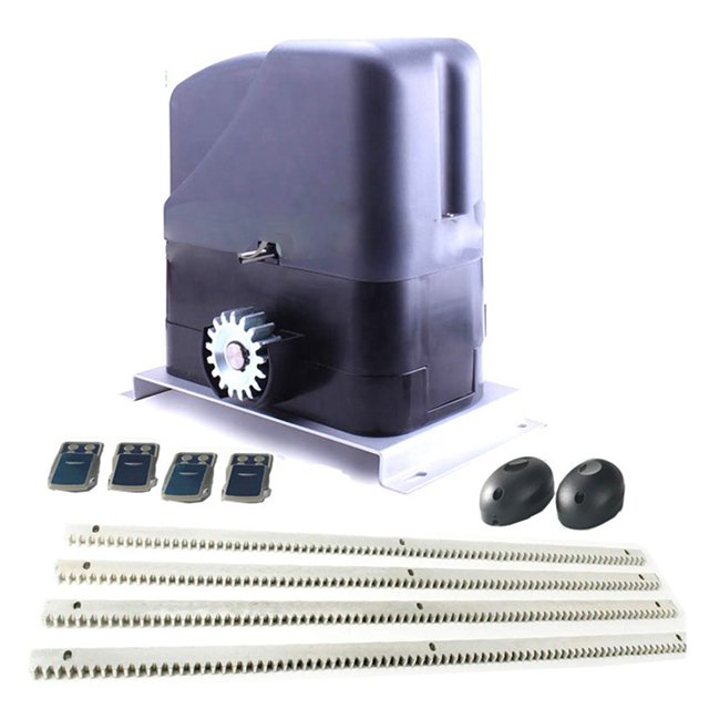 Security Kit DC 12V 800KG Sliding Electric Gate Opener Automatic Motor With 4 Meter Steel Racks ,Ultra-Quiet Operation