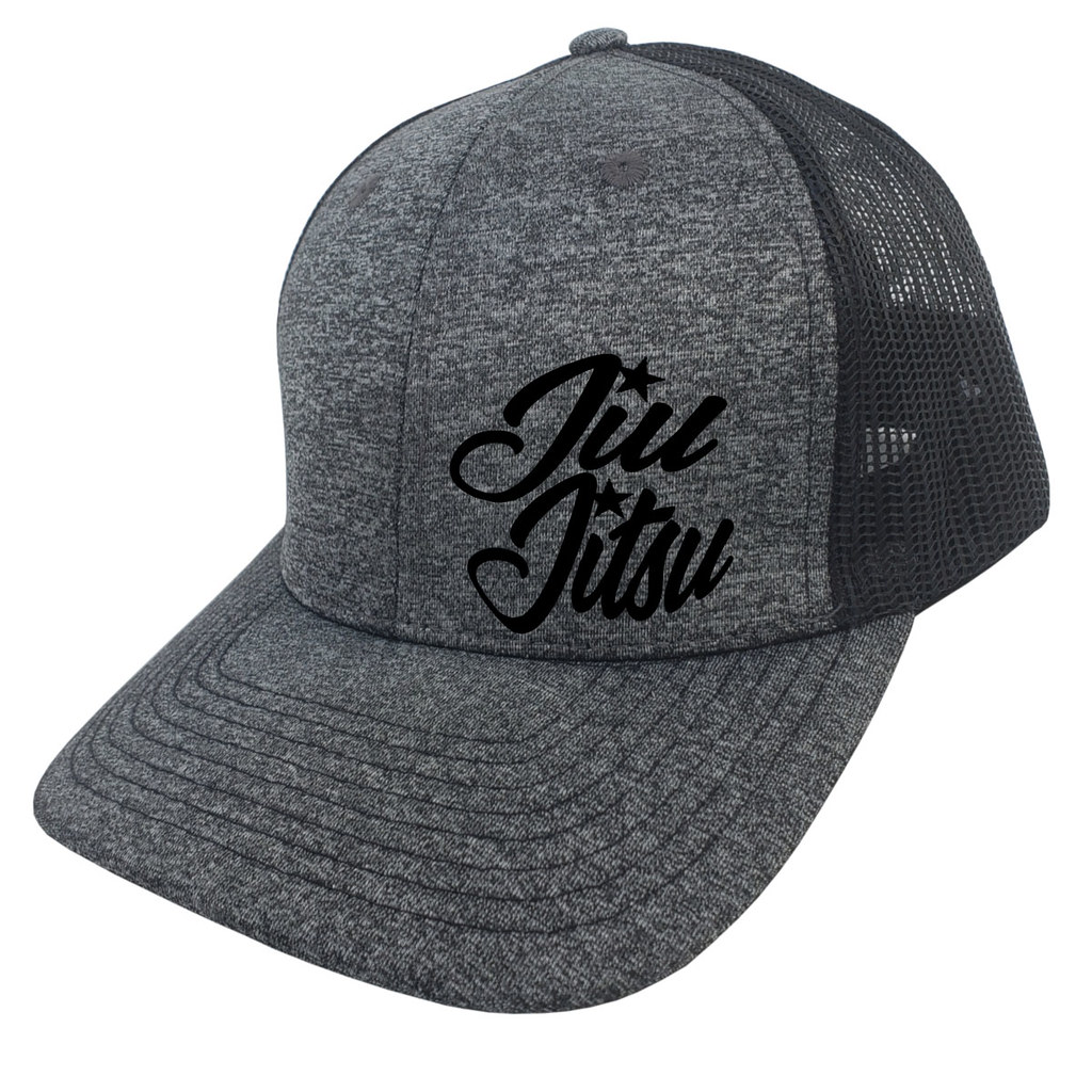 Men's Graffiti Jiu Jitsu V668 Hat Salt N' Pepper Trucker Hat Cap One Size Black