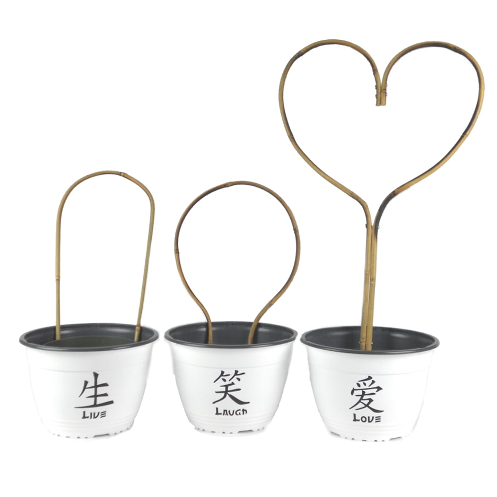 Live Laugh Love Japanese Character Planter Set Walmart Com Walmart Com
