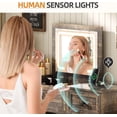 thumbnail image 4 of Gurexl 3-in-1 Vanity Desk with 3-Color Lights and Mirror,47.2" W Makeup Vanity Set with Charging Station,LED Compact Dresser-Vanity with 3 Drawers,2 Cabinets,Chair,Dressing Table for Bedroom, 4 of 9