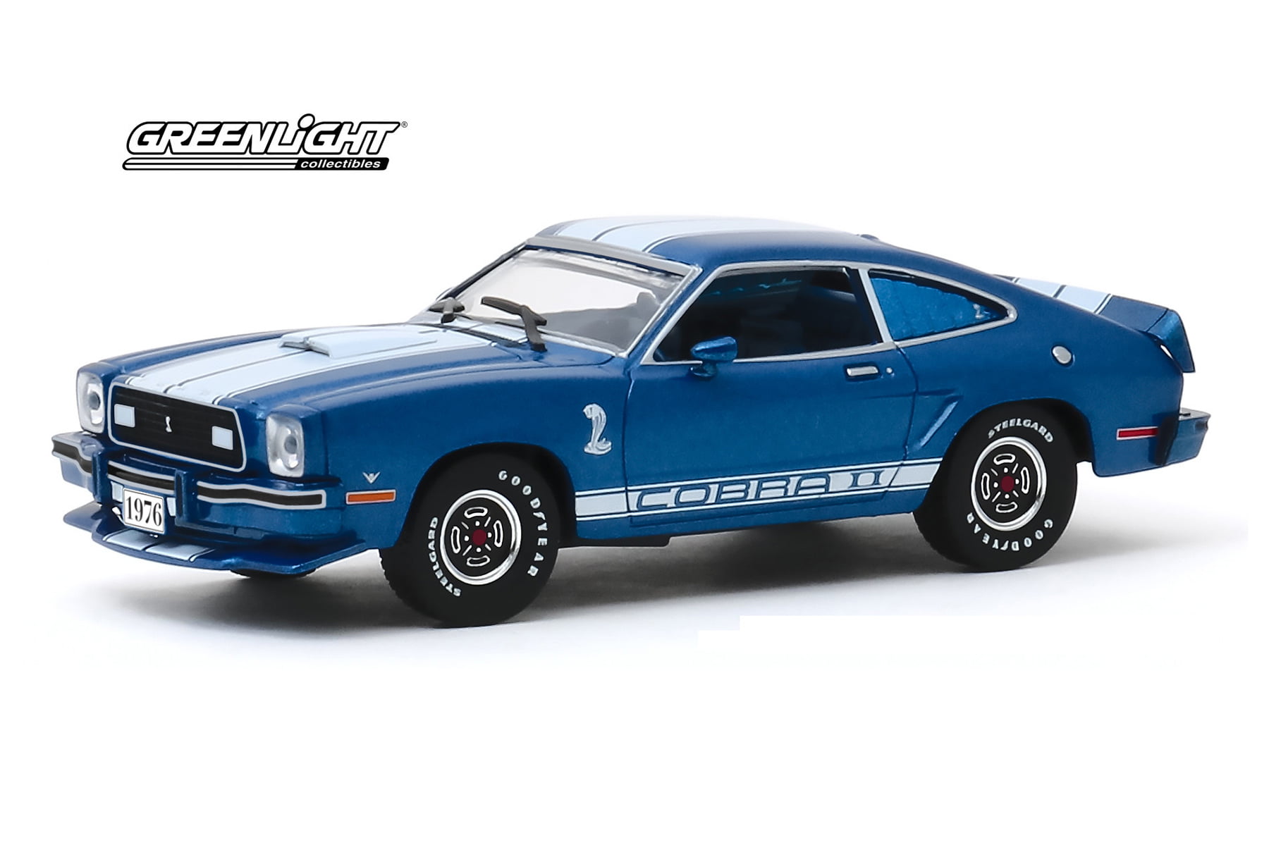 Greenlight1:43 1978 Ford Mustang II Cobra II Blue with WhiteIN STOCK 