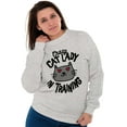thumbnail image 3 of Crazy Cat Lady in Training Funny Cute Women Plus Size Crewneck Sweatshirt Brisco Brands 2X, 3 of 5