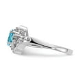 thumbnail image 4 of Solid 14k White Gold 6x4mm Oval Blue Topaz Diamond Engagement Ring Size 8 (.06 cttw.), 4 of 6