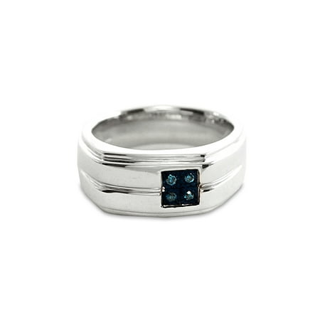 Men's Blue Diamond Accent Sterling Silver Ring