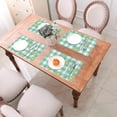 thumbnail image 6 of LNWH Green Plaid Floral Pattern Placemats, 6 PCS Heat Resistant Washable PVC Table Mats, 18"x12", 6 of 6