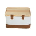thumbnail image 5 of HomeZone Canvas Baskets with Pine Lid for Bathroom and Closet Storage, Set of 2, 5 of 15