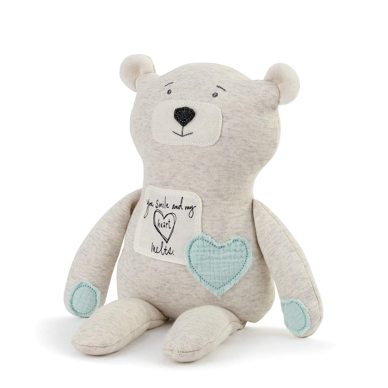 Boy Bear Heart Melts Light Grey 17 inch Soft Plush Fabric Stuffed Figure Toy 