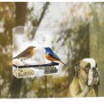 thumbnail image 5 of Bird Feeder for Windows, 2 Pcs Acrylic Outdoor Window Bird Feeder with 6 Suction Cups, Transparent with Removable Tray Bird Feeder for Sparrows, Wild Birds, 5 of 5