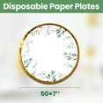 thumbnail image 3 of VXYW 50 Count Disposable Paper Plates, AFN17 inch Party Dessert Plates, Elegant Plant Plate, Supplies Plates for Graduation, Birthday, Cocktail Party, Bridal Shower, Holiday (Green 2), 3 of 3