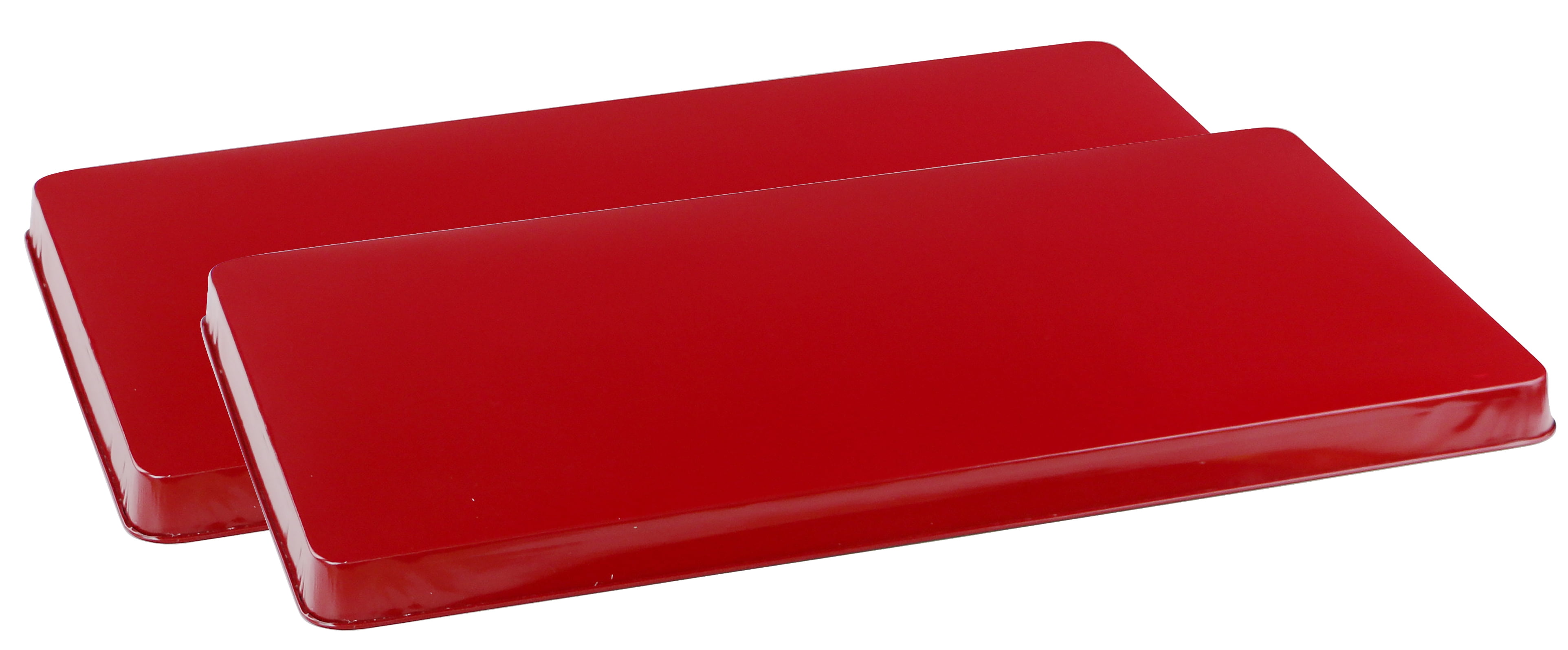 Calypso Basics, Tin Rectangular Burner Cover Set of 2, Red