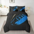 thumbnail image 2 of Manfei American Football Bedding Comforter Set 7pcs for Boys, Sports Theme Full Bedding Set, Black Blue Fitted Sheet Flat Sheet, Luxury Bedroom Decor, 2 of 8