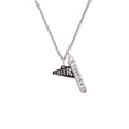thumbnail image 2 of Delight Jewelry Acrylic 3/4" Black Cheer Megaphone Silvertone Forever Bar Charm Necklace, 23", 2 of 4